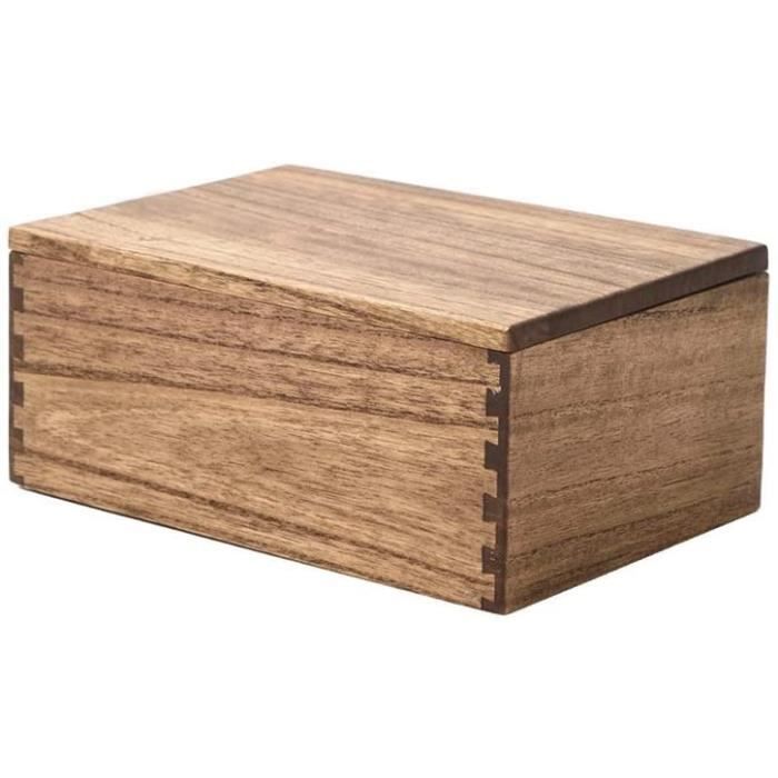 Boîte à Fiches A6 En Bambou Avec Couvercle Transparent – Rangement Cartes, Bureau, école, Maison – 25 X 15 X 10 Cm
