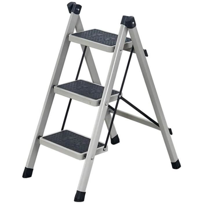 Échelle Domestique 3 Marches Escabeau Pliable Antidérapant Charge Échelle Domestique 3 Marches Escabeau Pliable Antidérapant Charge