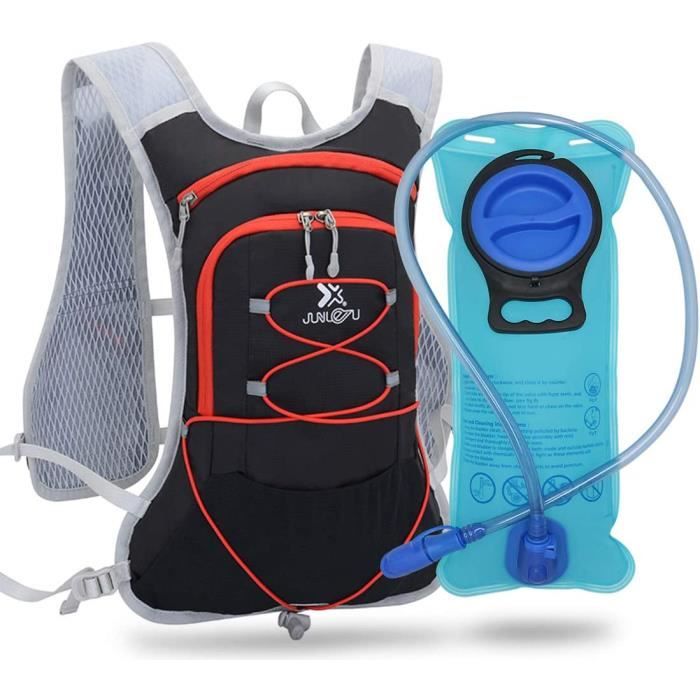 Geila Sac à dos d'hydratation, Gilet d'hydratation Extérieur Sentier de  course à pied Course de marathoniens Sac à dos léger pour hommes et femmes  (Bleu clair + 2 bouteilles d'eau) : 