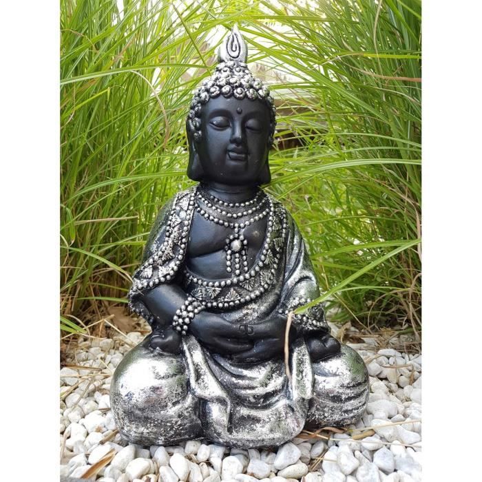 Feng Shui décoration Noir Grande Bouddha Jardin Zen Statue bouddhas  Figurine méditation Pierre moulée - intérieur et extérieu[J1052] -  Cdiscount Maison