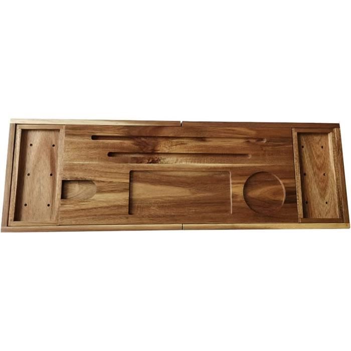 Plateau De Baignoire Extensible Antidérapant – Support Pour Verre, Livre, Bougie, En PP Résistant