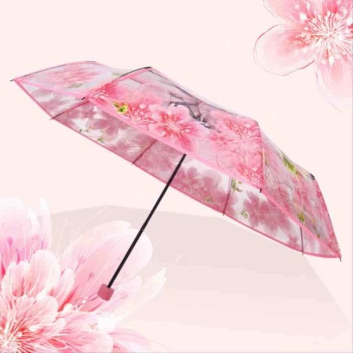 Parapluie KoKeshi Blanc à Fleurs - Étui Rigide 87cm Diamètre | Parapluie Compact Femme Occasion Excellent état