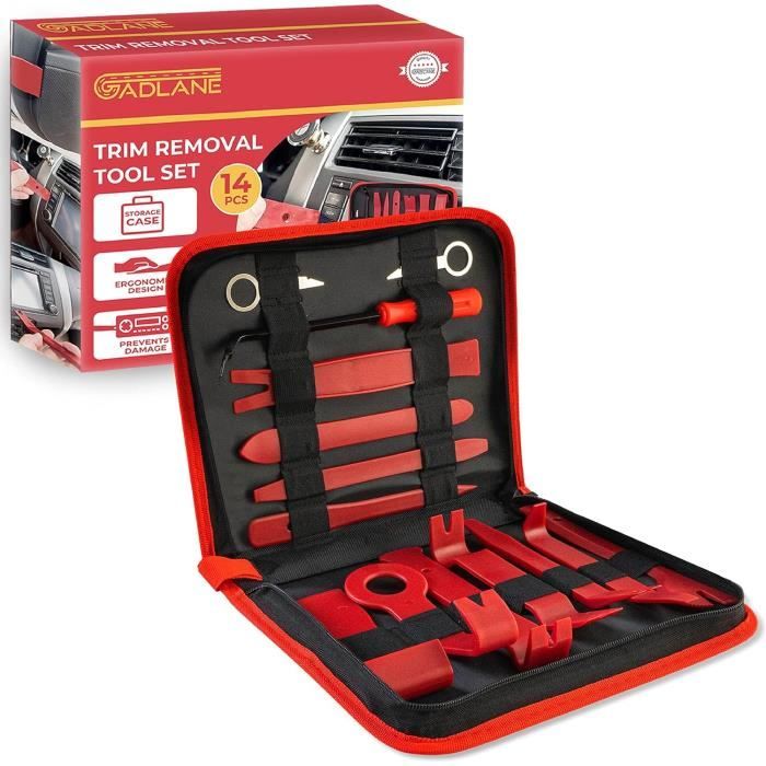 Kit Démontage Garniture Auto 14 Pièces - Nylon - Pour Panneaux, Autoradio - Étui Inclus