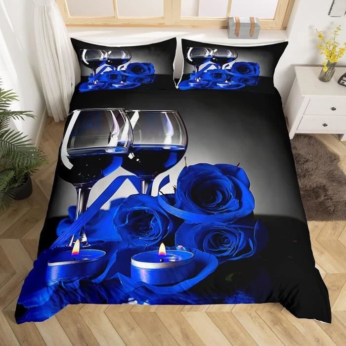 Housse De Couette Satin 140X200 Vin Rouge Avec Taie D'Oreiller 65X65 Cm