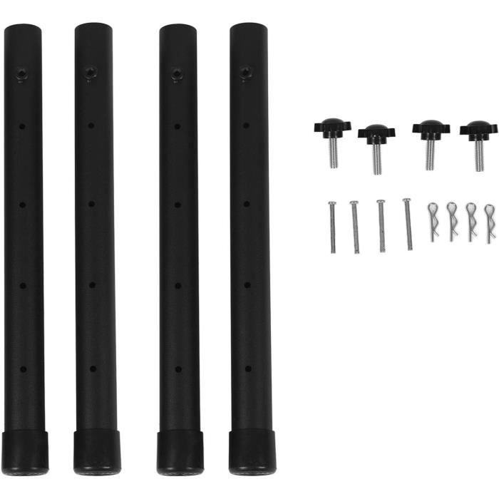 Rallonges Pieds De Table Pliables Réglables 2/4 Niveaux - Acier Robuste - Stabilité Et Hauteur Ergonomique Sans Glissière
