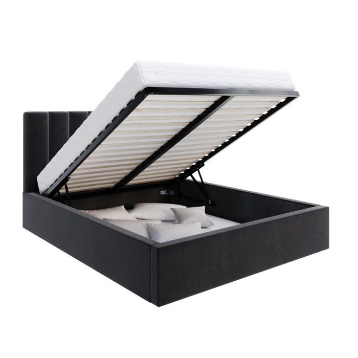 Lit coffre Colorado 160x200 - Sommier inclus Noir Lit coffre Colorado 160x200 - Sommier inclus Noir