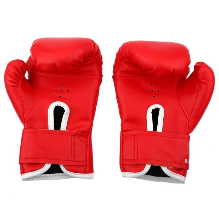 Gant de Boxe pour Enfant Combat Muay Thai Sac de Sable (Rouge)