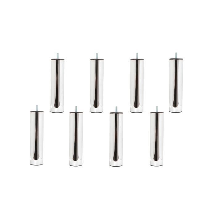 8 pieds de meuble cuisine canape acier chrome 20 cm cdiscount maison