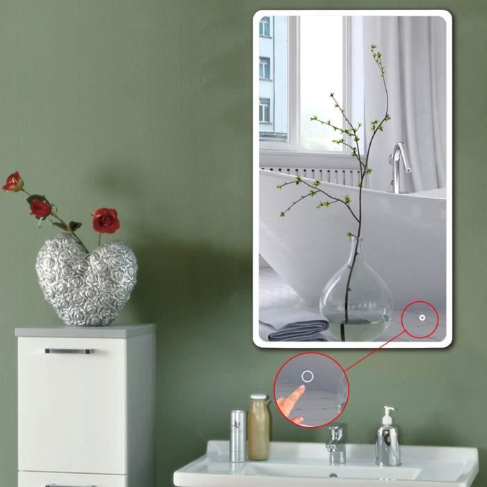Miroir De Salle De Bain Coin Arrondi Led Miroir Avec Eclairage