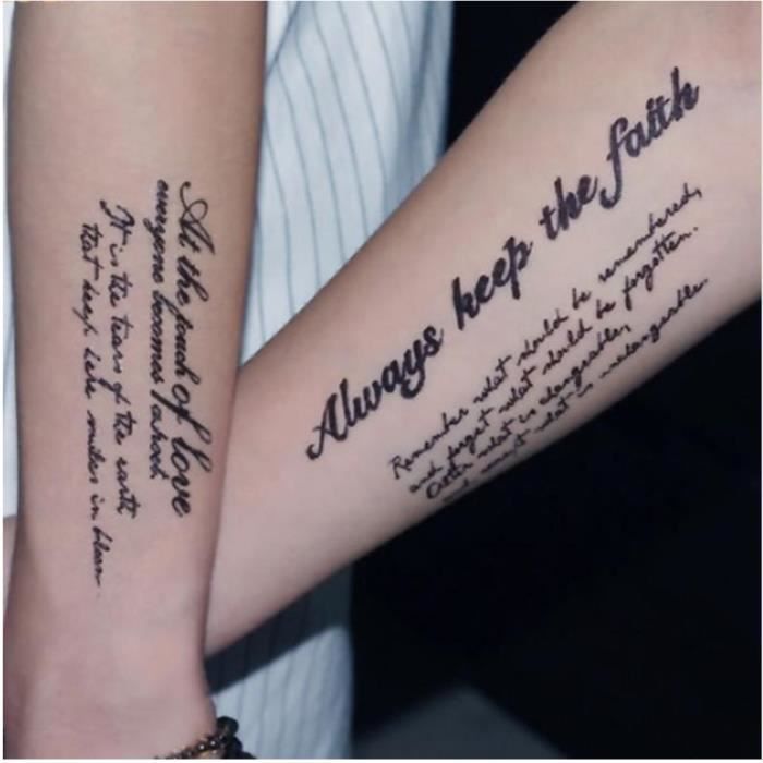 Tatouage Temporaire Ephemere Realiste Motif Citation Ecriture Achat Vente Tatoo Bijou De Corps Tatouage Temporaire Cdiscount