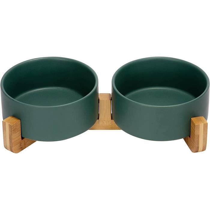 égouttoir à couverts Caddie à couverts en céramique 2 pièces avec support en bambou, porte-ustensiles for comptoir de cuisine, caddie à couverts, organisateur de rangement for couverts avec bac de vid