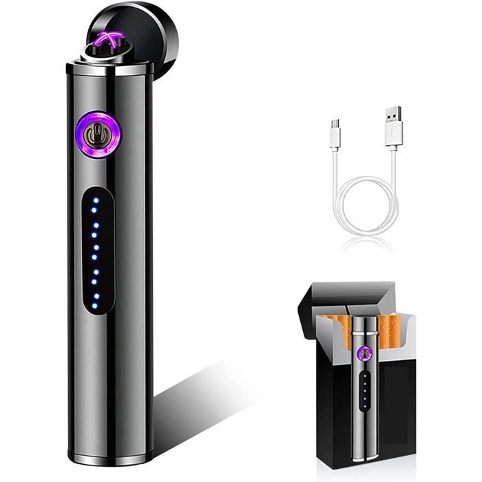 Briquet Électrique USB Plasma Triple Sécurité – Coupe-Vent, Rechargeable, Sans Flamme, Design Noir Élégant