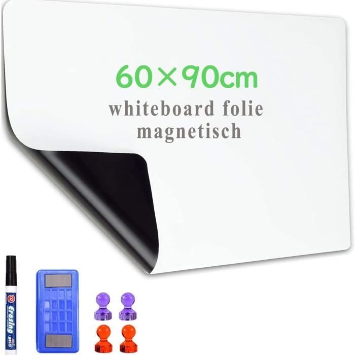 Sticker adhésif tableau blanc + feutre effacable 45x100cm