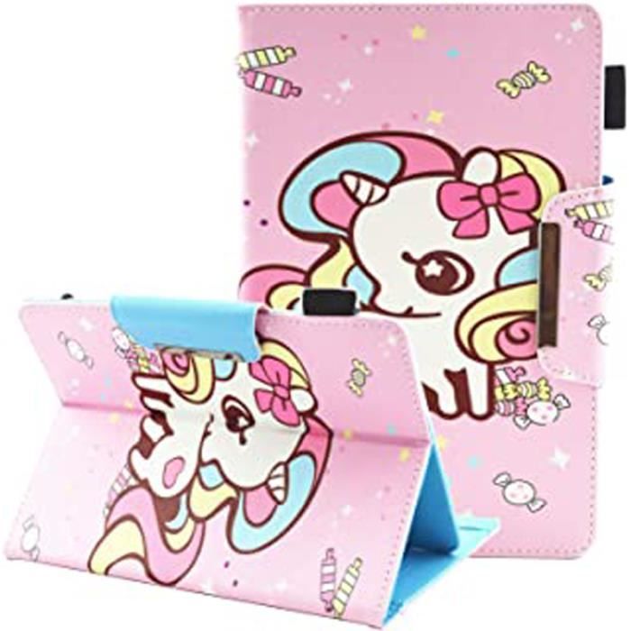 Coque Compatible Pour Logicom Tab Stand Pro 10.1-Pouces Tablette Coque Etui Case Rotation à 360 Degrés Angles De Vue Multiples Socle En Cuir PU Folio Cover Brun