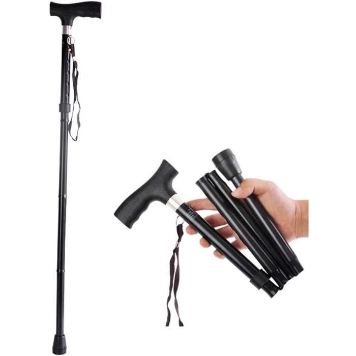 Canne de Marche Pliable Hauteur Réglable et Légère en Aluminum,Canne de