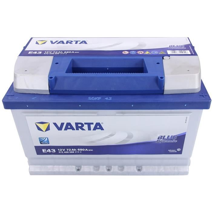 Batteries et alimentation pour studios photo Varta Blue Dynamic E43 Batterie Voitures, 12 V 72Ah 680 Amps (En) 4630