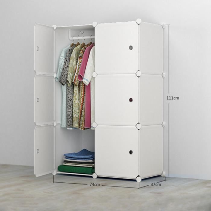 Armoire de rangement en plastique bricolage 74x37x111cm blanc - Cdiscount Maison
