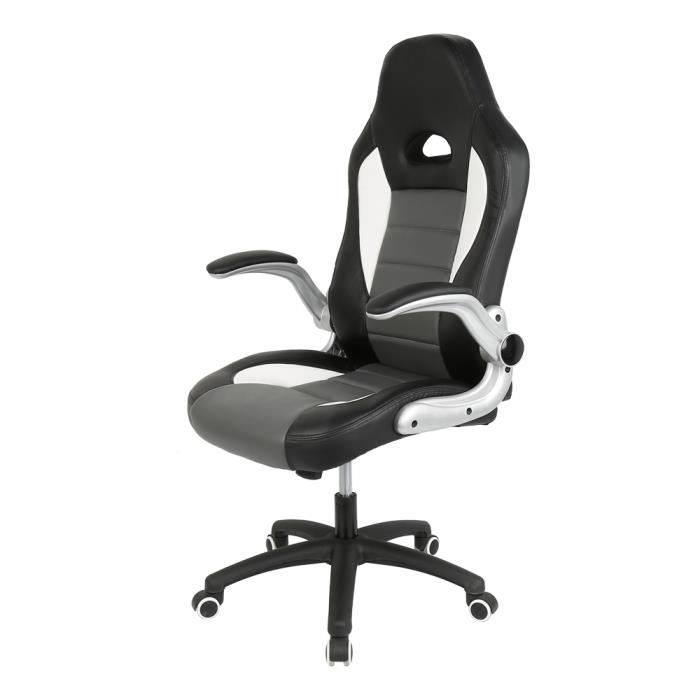 Chaise De Bureau Ergonomique Avec Rembourrage Epais Et Accoudoirs Reglable Noir Blanc Gris Achat Vente Chaise De Bureau Noir Soldes Sur Cdiscount Des Le 20 Janvier Cdiscount