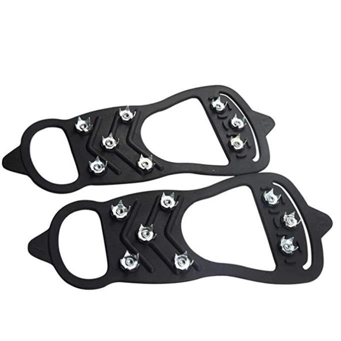 Crampons Antidérapants Pour Chaussures - 1 Paire Silicone + Acier - Glace, Neige, Randonnée