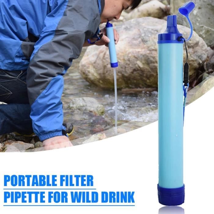 Purificateur d'eau portable, filtre à eau de survie en plein air, camping,  randonnée, urgence, produits de plein air