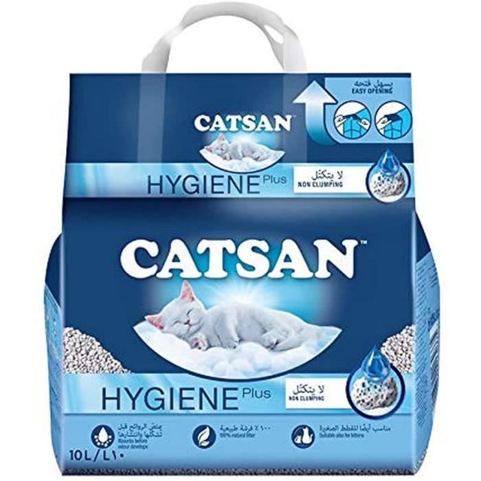 CATSAN Hygiene Plus Litière Minérale pour ChatSac de 10L 46