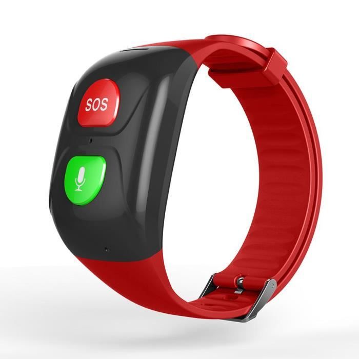 Montre connectée,Personnes âgées SOS Bracelet intelligent montre intelligente Bluetooth GPS