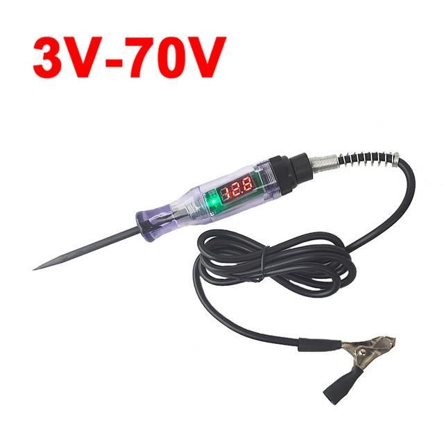 B - Testeur de Circuit de tension à affichage numérique 3V 36V, stylo de  Test de tension cc pour voiture, cam