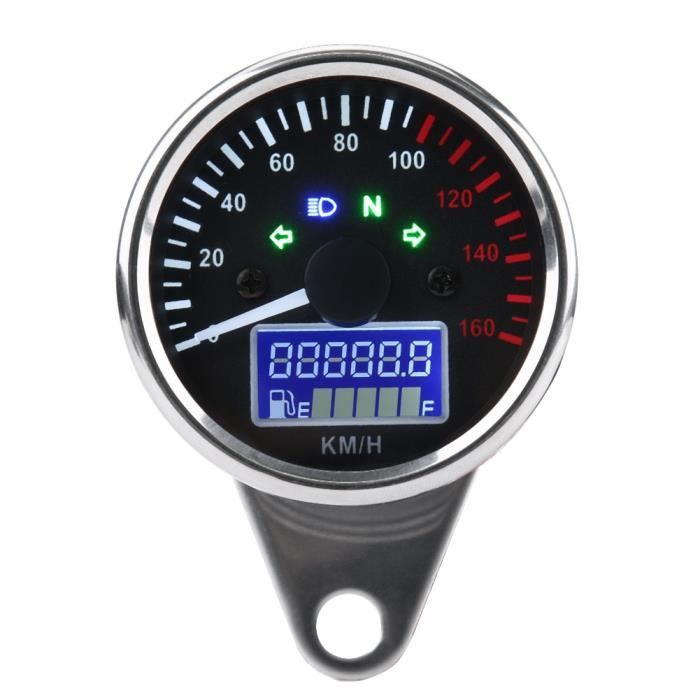 Compteur,Compteur de vitesse pour moto, universel 0 ~ 160 KM-H, numérique  étanche LED LCD, tachymètre, jauge de vitesse, coque ABS - Cdiscount Auto