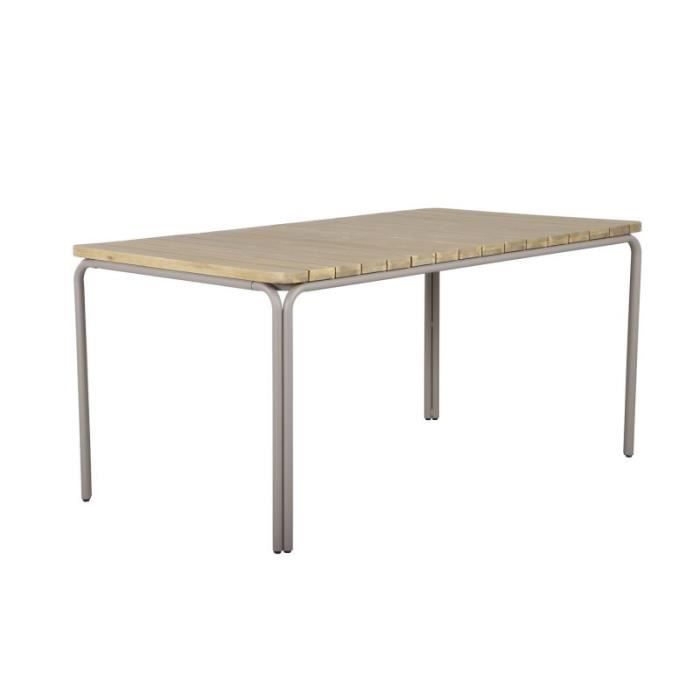 table de jardin - beau rivage - asti - bois d'acacia fsc - 160x90x75 cm - contemporain