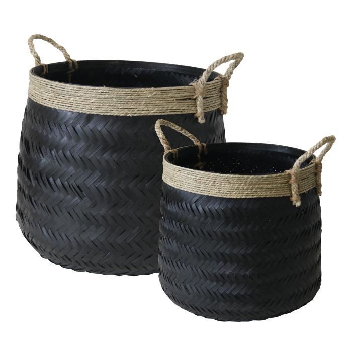 Panier tressé noir – Le Petit Florilège