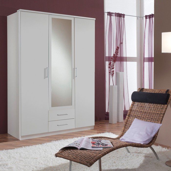 Armoire Dressing Demeyere CaliCosy 4 Portes - 2 Tiroirs + 2 Miroirs - Chêne Kronberg - 157x51x203cm