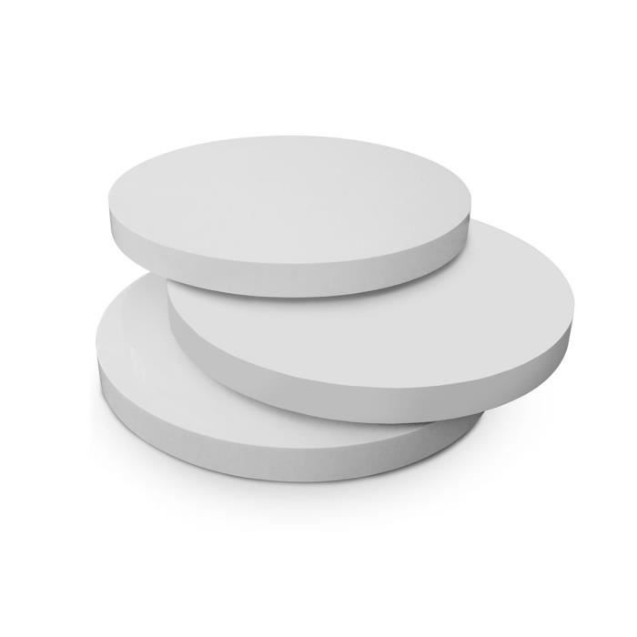 Table Basse Ronde Modulable Blanc Alba Achat Vente Table Basse