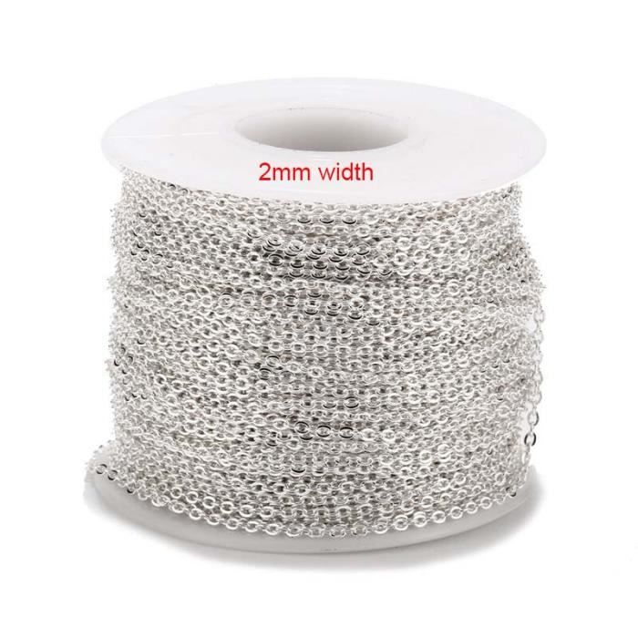 Chaîne En Acier Inoxydable 10m - Maillons 3x4mm - Pour Fabrication Bijoux DIY - Colliers, Bracelets