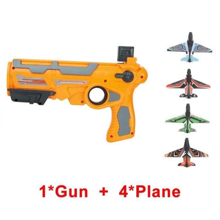 RiToEasysports Jouet de Lanceur de Disque Volant, 3 en 1 Pistolet à Gyroscope pour Soucoupe Volante, Installation Facile pour Enfants, Jouet à Gyroscope à Disque Volant