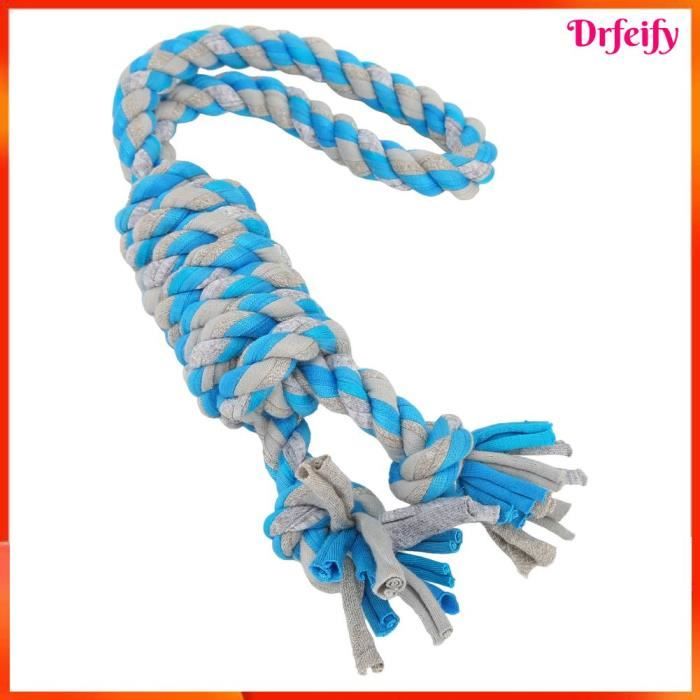 Comparer les prix de Drfeify jouets en corde pour chien Jouets à mâcher en corde pour chien, interactif et amusant, nettoyage des animalerie jouet Bleu