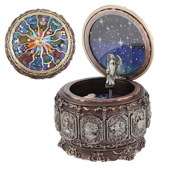 HILEYOLLA Boîte à Musique 3D Boule De Cristal, Boîte à Musique Rotative à 360°avec Lampe De