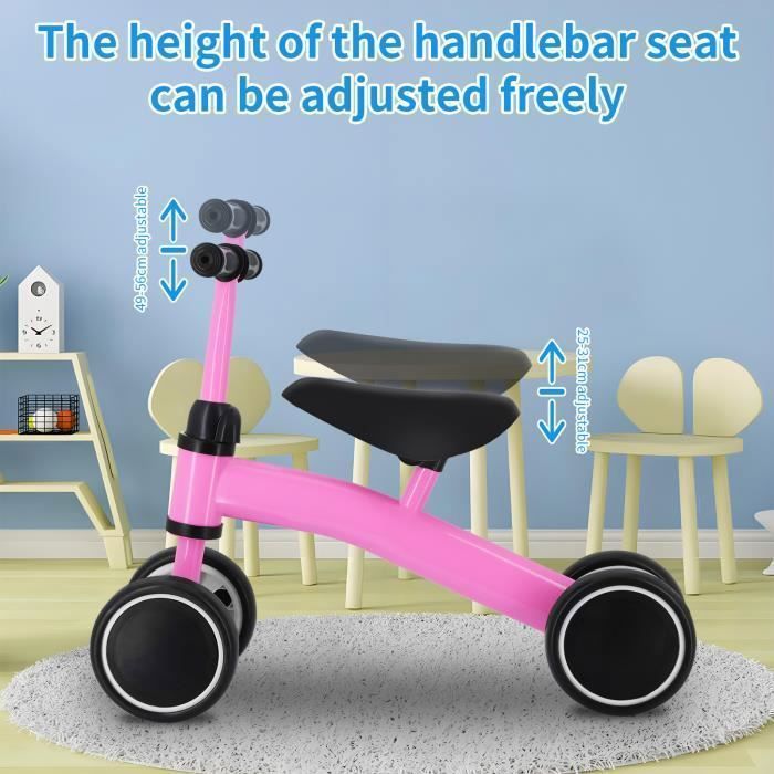 Draisienne Bébé 1 An - Vélo 4 Roues Évolutif - Jouet Apprentissage Marche - Cadeau Anniversaire