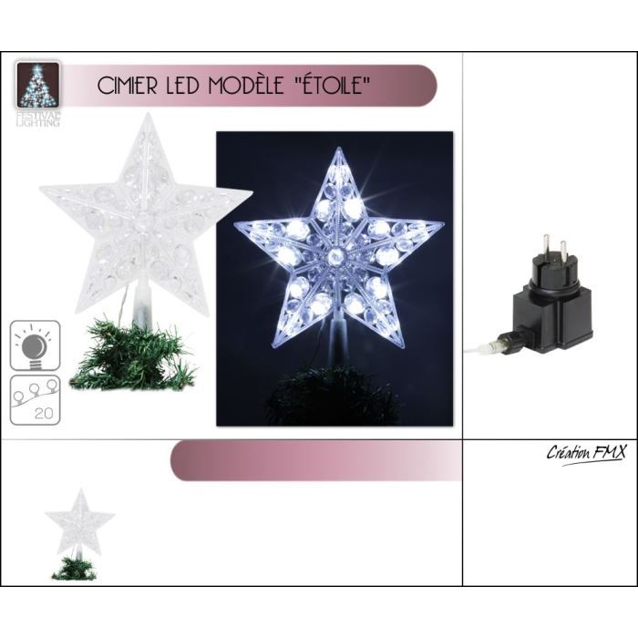 Décoration argentée STOBOK Décoration de sapin de Noël Couronne de Noël Étoile lumineuse