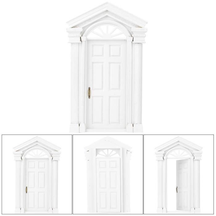Tnfeeon Porte Miniature de Maison de Poupée, Porte en Bois Bleue à Dessus Plat pour Modèles à l'échelle 1 Tnfeeon Porte Miniature de Maison de Poupée, Porte en Bois Bleue à Dessus Plat pour Modèles à l'échelle 1