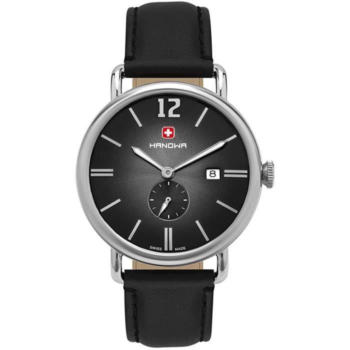 Hanowa Montre a quartz suisse pour homme Bracelet en cuir resistant a l