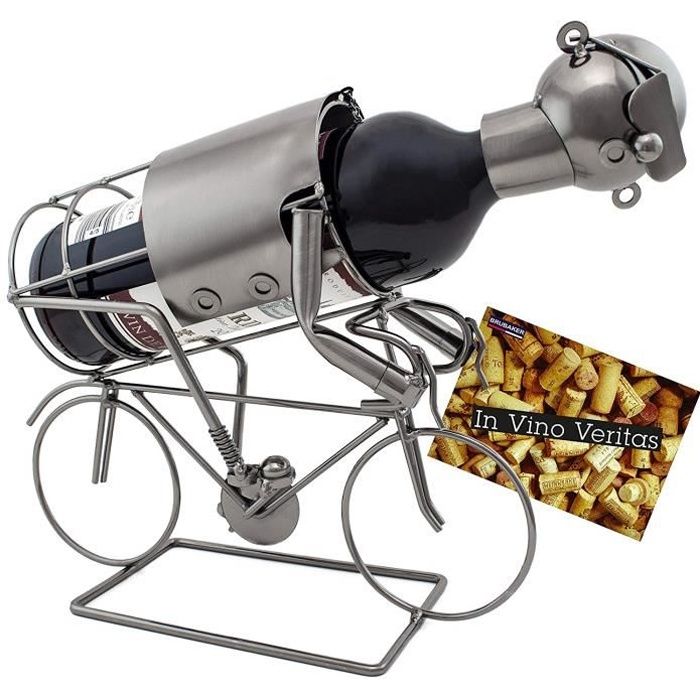 Porte-bouteille Vin Déco Métal – Violoniste Tête Chauve, Sommelier Original