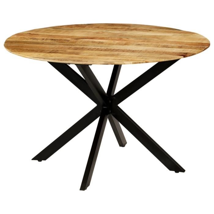 Table A Manger Ronde En Bois Avec Style Industriel 120x77cm