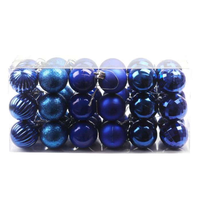Lot de 36 boules de Noël décoratives de Noël, mat, brillant, pailleté