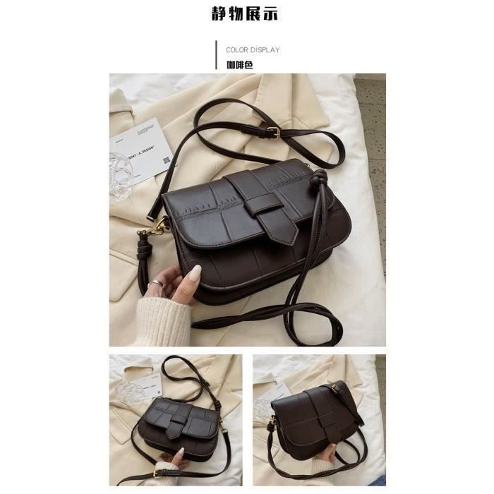 Sac à Bandoulière Grand Format Cuir PU Fiorky - Style Décontracté Noir Pour Femme