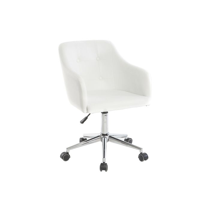miliboo - fauteuil de bureau design pu blanc baltik