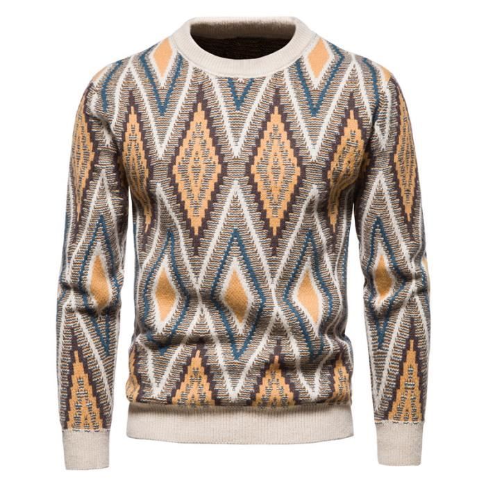 Pull sales losange homme