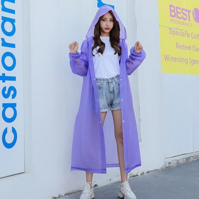 Poncho De Pluie Transparent épais - Imperméable Adulte Avec Capuche - Portable, Jetable Et Tendance - Multi-usage Extérieur
