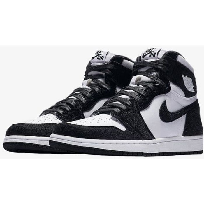 Basket Air-Jordan 1 AJ 1 Retro High Chaussure pour Homme et Femme Noir Noir  