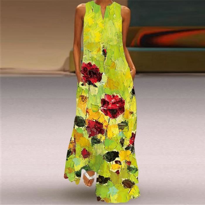 Robe longue en mousseline de soie élégante NVVLC Vlcq_67 Cdiscount