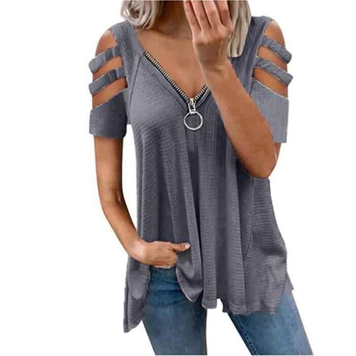 Robe Femme Mousseline Épaules Dénudées - Manches Longues Col V - Cocktail Plage Bohème